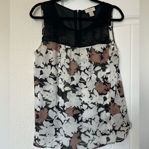 LOFT Sheer Patterned Tank Top